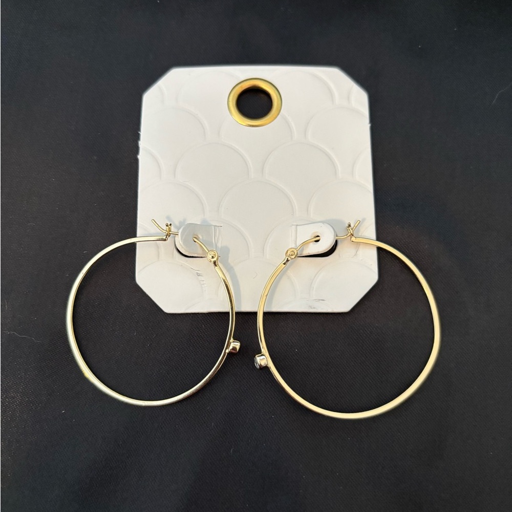 NEW Marlyn Schiff Crystal Hoop Earrings